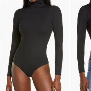 Spanx women’s Suit Yourself Long Sleeve Mock Neck black Bodysuit